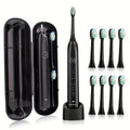 Sarmocare S100 IPX7 Waterproof Portable Sonic Electric Toothbrush with 8-brush Heads Black