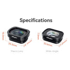 For DJI Pocket 3 aMagisn Magnetic Filter Accessories, 0.72X Wide Lens