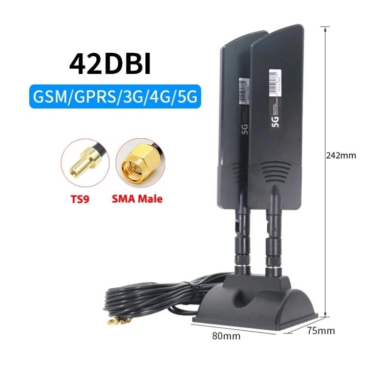 42dbi 5G Router External Antenna Outdoor Long Range WiFi Signal Coverage Booster, SMA Male Black, TS9 Black, TS9 White – Magnetic