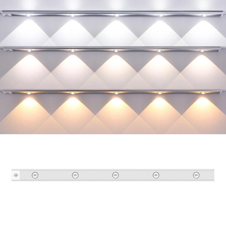 Rechargeable Motion Sensor Light Bar Cabinet Wardrobe Lamp With Remote Control, 20cm, 30cm, 40cm, 60cm, 80cm – Magnetic, Aluminum Alloy 80cm Silver