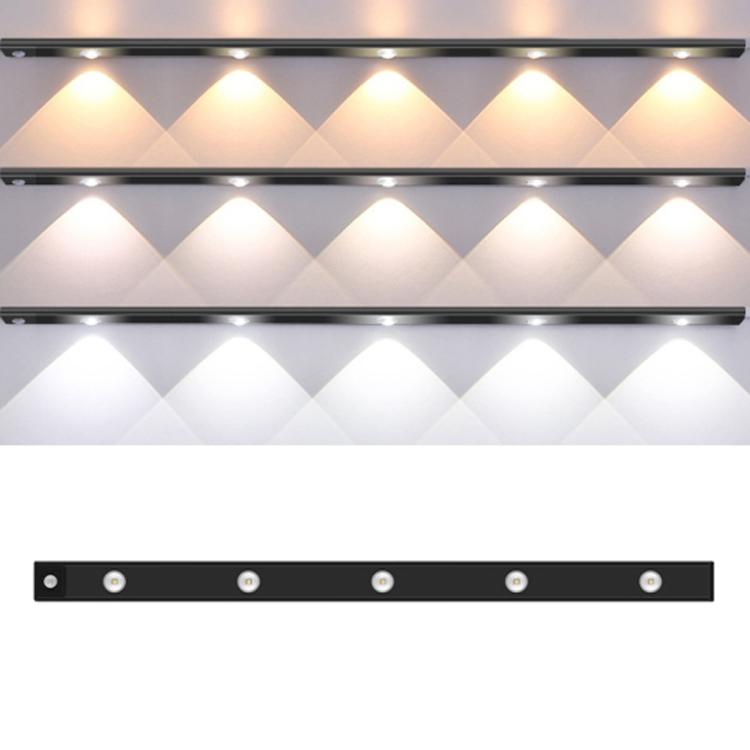 Rechargeable Motion Sensor Light Bar Cabinet Wardrobe Lamp With Remote Control, 20cm, 30cm, 40cm, 60cm, 80cm – Magnetic, Aluminum Alloy 80cm Black