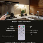Rechargeable Motion Sensor Light Bar Cabinet Wardrobe Lamp With Remote Control, 20cm, 30cm, 40cm, 60cm, 80cm – Magnetic, Aluminum Alloy