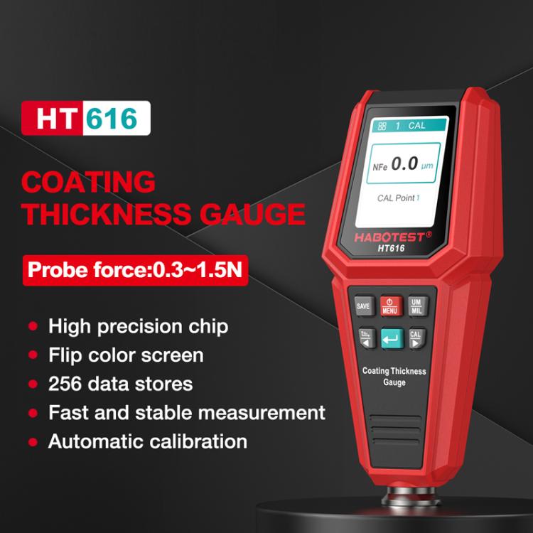 HABOTEST HT616 Car Paint Tester Paint Coating Thickness Gauge, HT616 – Flip, Non-slip