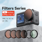 aMagisn Filter For DJI Action 5 Pro / 4 / 3, UV, CPL, ND8+16+32+64, ND8+16+32+CPL