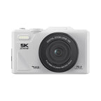W1 5K HD Digital Camera 75MP 18X Digital Zoom WiFi Video Recorder With Flip Screen, W1 White, W1 Black – Lanyard, Flip, 4K W1 White White