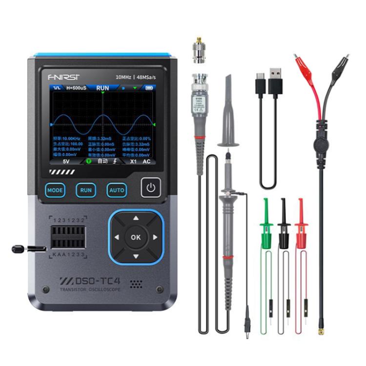 3 In 1 Oscilloscope Transistor Tester Signal Generator 10M Bandwidth Burn-In Proof, FNIRSI DSO-TC4 – TPU FNIRSI DSO-TC4