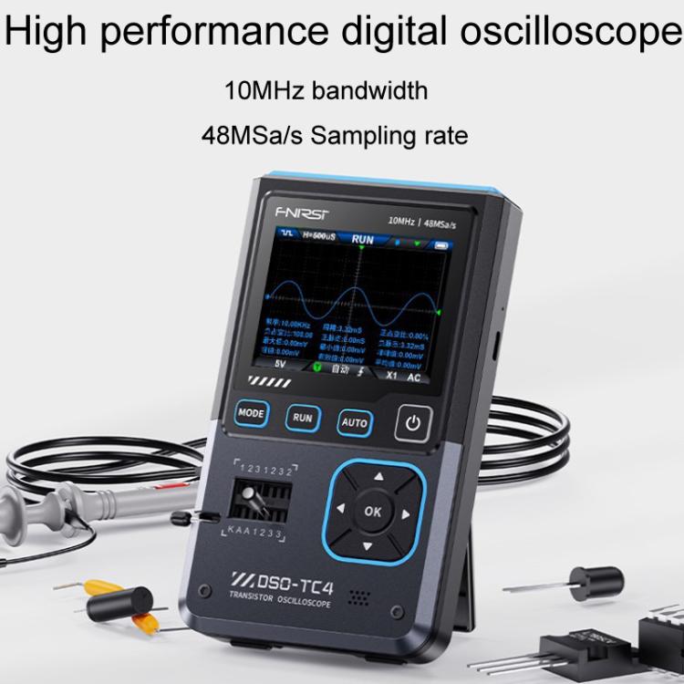 3 In 1 Oscilloscope Transistor Tester Signal Generator 10M Bandwidth Burn-In Proof, FNIRSI DSO-TC4 – TPU
