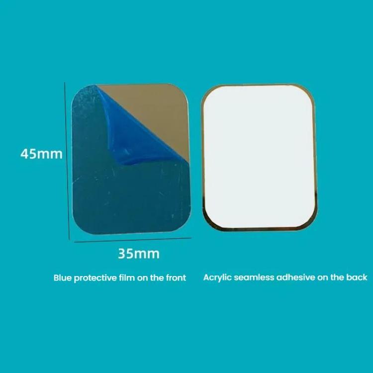 2pcs /Pack Adhesive Iron Sheet Metal Plate Sticker For Magnet Phone Holder Magnetic Cabinet Lights, 35 x 45 x 0.3mm – Magnetic