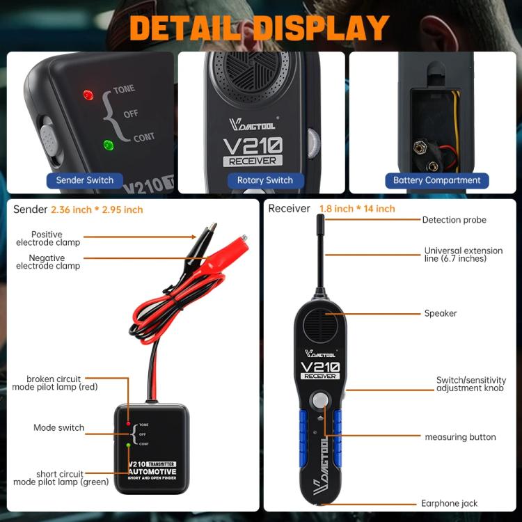 VDIAGTOOL 6-42V Automotive Circuit Tester – Durable Build, Easy to Use