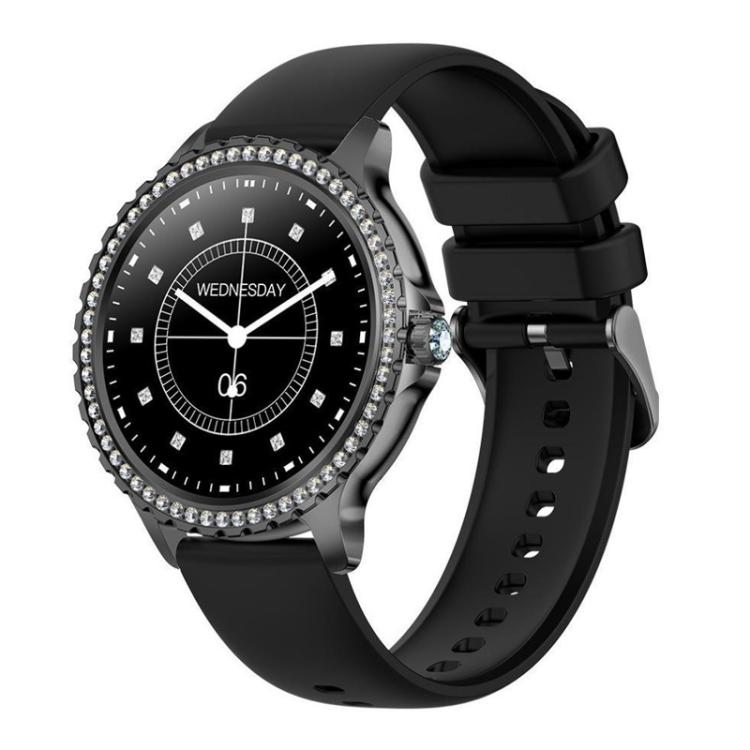 Bluetooth Calling AI Voice Assistant Life Waterproof Sports Smartwatch, Black Silicone Strap, Gold Pink Silicone Strap, Silver Gray Silicone Strap, Gold Rough Steel Strap+Pink Silicone Strap, Silver Rough Steel Strap+Gray Silicone Strap... Black Silicone Strap