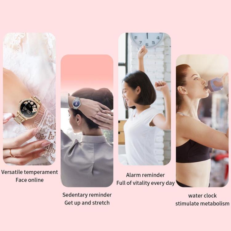 Bluetooth Calling AI Voice Assistant Life Waterproof Sports Smartwatch, Black Silicone Strap, Gold Pink Silicone Strap, Silver Gray Silicone Strap, Gold Rough Steel Strap+Pink Silicone Strap, Silver Rough Steel Strap+Gray Silicone Strap...