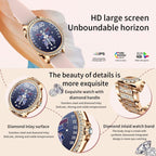 Bluetooth Calling AI Voice Assistant Life Waterproof Sports Smartwatch, Black Silicone Strap, Gold Pink Silicone Strap, Silver Gray Silicone Strap, Gold Rough Steel Strap+Pink Silicone Strap, Silver Rough Steel Strap+Gray Silicone Strap...