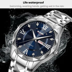 Business Casual Watches Diamond Case Luminous Waterproof Quartz Watch,...