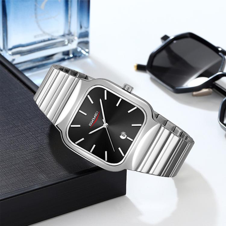Case – 9361 Steel Strap Textured Dial Watch Business Casual Square Quartz...