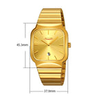 Case – 9361 Steel Strap Textured Dial Watch Business Casual Square Quartz...