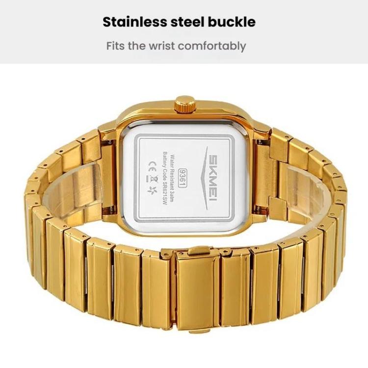 Case – 9361 Steel Strap Textured Dial Watch Business Casual Square Quartz...