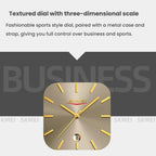 Case – 9361 Steel Strap Textured Dial Watch Business Casual Square Quartz...