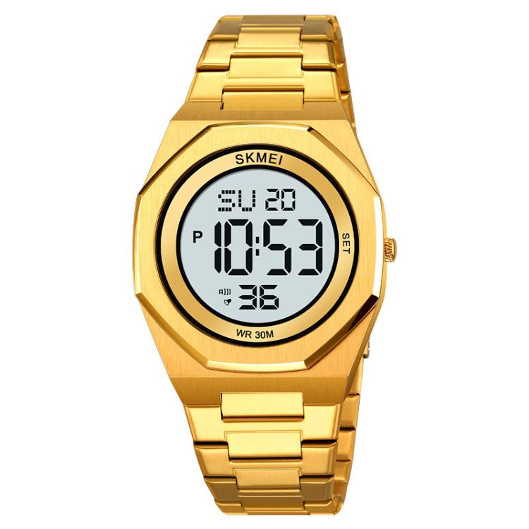 SKMEI 2479 Men Business Casual Multi-Function Chronograph Electronic Watch Gold