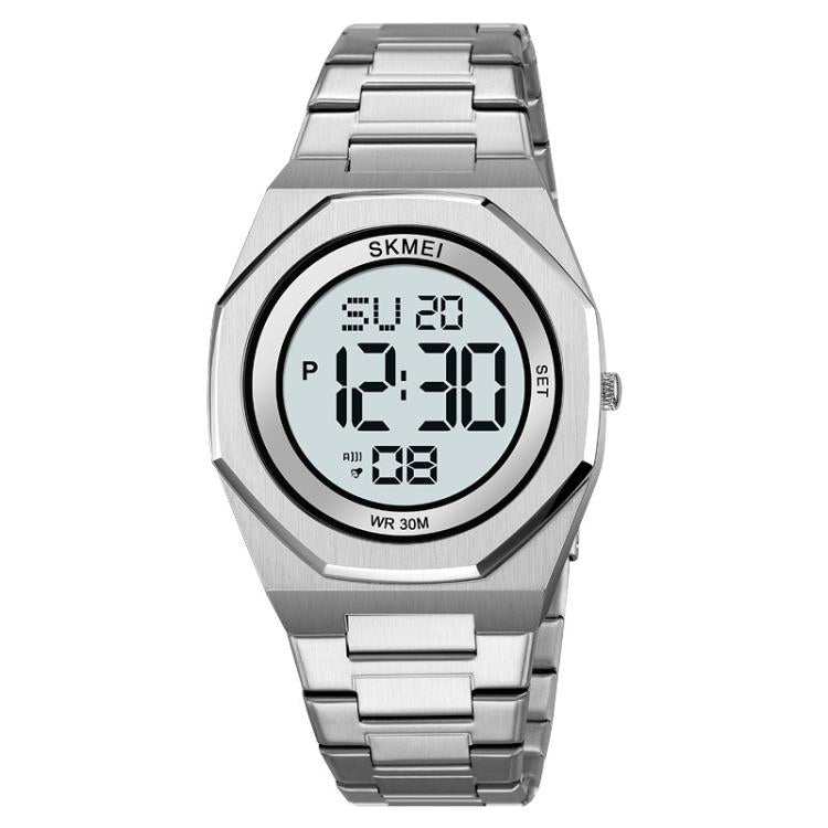 SKMEI 2479 Men Business Casual Multi-Function Chronograph Electronic Watch Silver