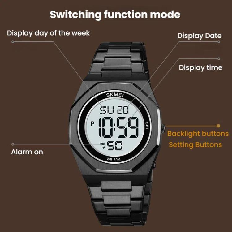 SKMEI 2479 Men Business Casual Multi-Function Chronograph Electronic Watch