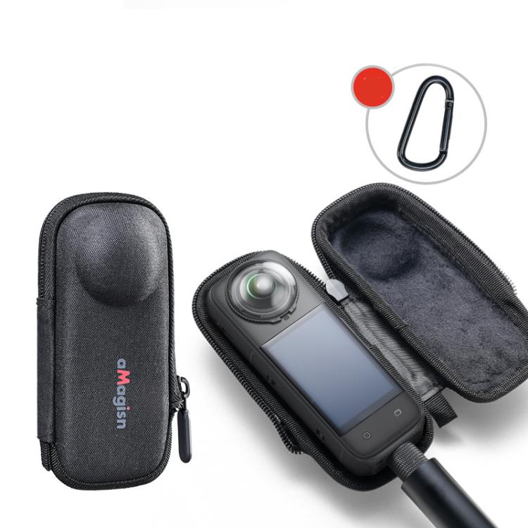 For Insta360 X5 Camera aMagisn Storage Bag Hard Shell Protective Case with Carabiner Clip, Storage Bag Storage Bag