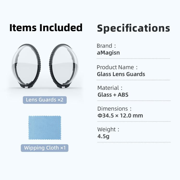 For Insta360 X5 Camera aMagisn Lens Guard Protector Detachable Anti-Scratch Glass Cover, Standard Edition – Anti-Scratch