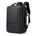 WEIXIER B759 Simple Expandable Men Shoulder Bag Large Capacity Laptop Backpacks – Wear-resistant Black