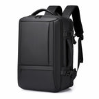WEIXIER B759 Simple Expandable Men Shoulder Bag Large Capacity Laptop Backpacks – Wear-resistant Black