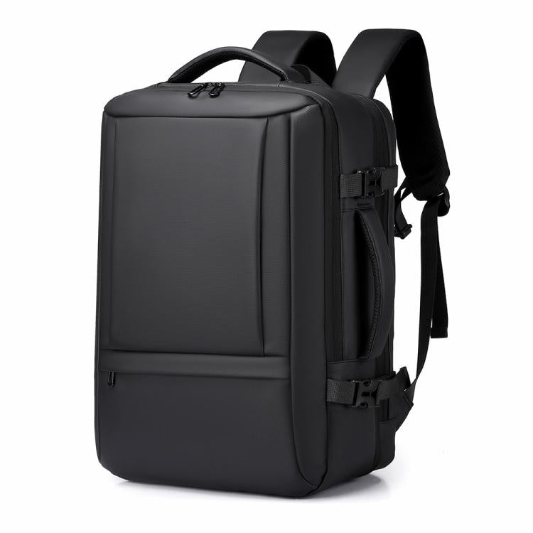 WEIXIER B759 Simple Expandable Men Shoulder Bag Large Capacity Laptop Backpacks – Wear-resistant Black