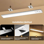Rechargeable Motion Sensor Light Bar Cabinet Wardrobe Lamp With Remote Control, 20cm Silver, 40cm Silver, 60cm Silver, 80cm Silver, 20cm Black, 40cm Black, 60cm Black, 80cm Black