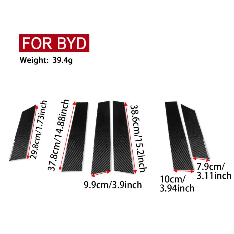 For 2022-2025 BYD Seal 6pcs /Set B-Pillar Stickers – Durable Build, Easy to Use
