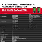 HABOTEST HT628B Multi-Field EMF Meter Rechargeable Electromagnetic Radiation Tester, HT628B – Waterproof, Magnetic