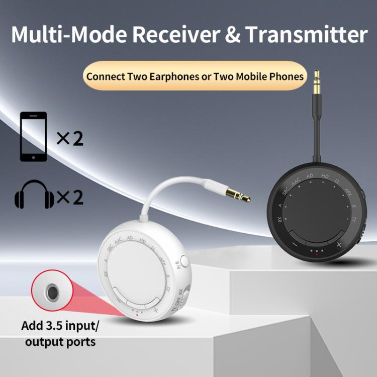 2-in-1 Bluetooth 5.4 Audio Adapter with Qualcomm Chip Low Latency Wireless Transmitter/Receiver for Car/Home, M166