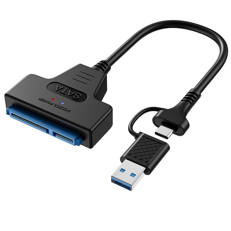 USB 3.0/USB-C to SATA 22-Pin Adapter Cable for 2.5-inch Laptop HDD/SSD, 25cm – Durable Build, Easy to Use