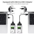 USB 3.0/USB-C to SATA 22-Pin Adapter Cable for 2.5-inch Laptop HDD/SSD, 25cm – Durable Build, Easy to Use