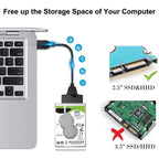 USB 3.0/USB-C to SATA 22-Pin Adapter Cable for 2.5-inch Laptop HDD/SSD, 25cm – Durable Build, Easy to Use