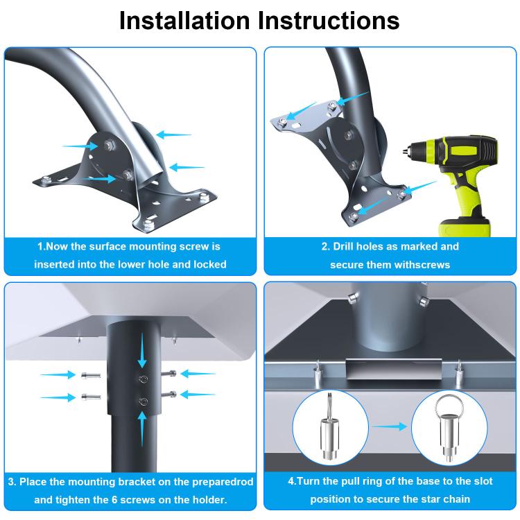 For Starlink Gen 3 / V4 Bracket Base Set, Curved Pole, Straight Pole – Wear-resistant