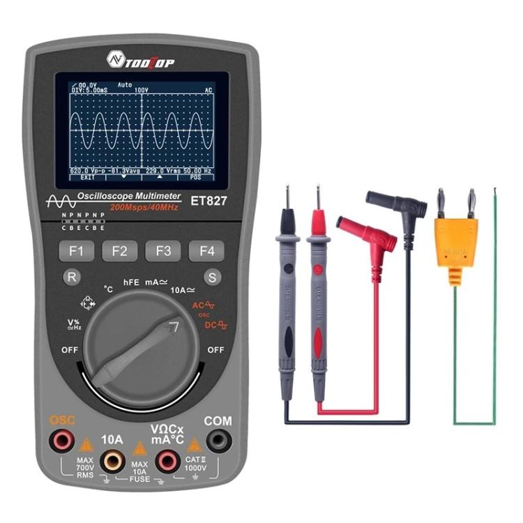 Oscilloscope Multimeter 200Msps Sampling Rate 40MHz Oscilloscope + Multimeter 2 In 1, ET827 – Durable Build, Easy to Use ET827