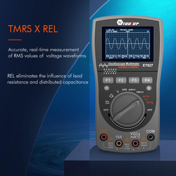 Oscilloscope Multimeter 200Msps Sampling Rate 40MHz Oscilloscope + Multimeter 2 In 1, ET827 – Durable Build, Easy to Use