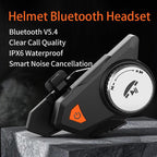 M9 Motorcycle Helmet Bluetooth Headset IPX6 Waterproof, Auto Answer, HD Sound for Riders/Delivery/Group Intercom, M9