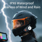 M9 Motorcycle Helmet Bluetooth Headset IPX6 Waterproof, Auto Answer, HD Sound for Riders/Delivery/Group Intercom, M9