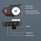 M9 Motorcycle Helmet Bluetooth Headset IPX6 Waterproof, Auto Answer, HD Sound for Riders/Delivery/Group Intercom, M9
