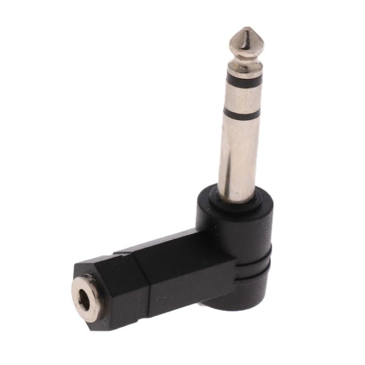 6.35mm To 3.5mm Plug 90 Degree Headphone Microphone Audio Adapter, 6.35mm To 3.5mm – TPU