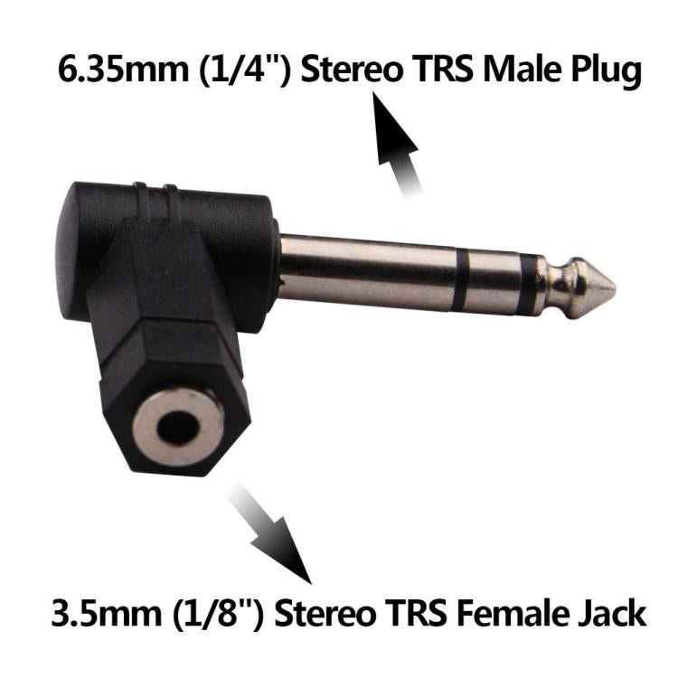 6.35mm To 3.5mm Plug 90 Degree Headphone Microphone Audio Adapter, 6.35mm To 3.5mm – TPU