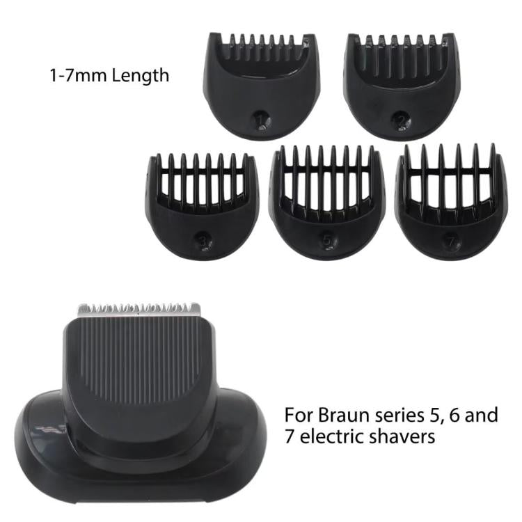 For Braun Series 5/6/7 Shaver Replacement Trimmer Attachment Kit With 5 Guiding Combs, 5/6/7 With 5 Guide Combs – Durable Build, Easy to Use