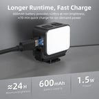 For DJI Action 5 Pro/ Action 4 Flymile 20 LEDs Magnetic Fill Light Rechargeable Video Light 3000K/4440K/8700K Adjustable, For DJI Action 5 Pro/ Action 4