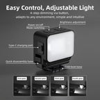 For DJI Action 5 Pro/ Action 4 Flymile 20 LEDs Magnetic Fill Light Rechargeable Video Light 3000K/4440K/8700K Adjustable, For DJI Action 5 Pro/ Action 4