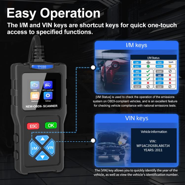 Car Fault Diagnostic Instrument OBD2 Car Engine Tester – Durable Build, Easy to Use