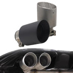 Car Inclined Stainless Steel Muffler Exhaust Pipe, 76x101mm Black, 76x101mm Silver, 76x114mm Black, 76x114mm Silver