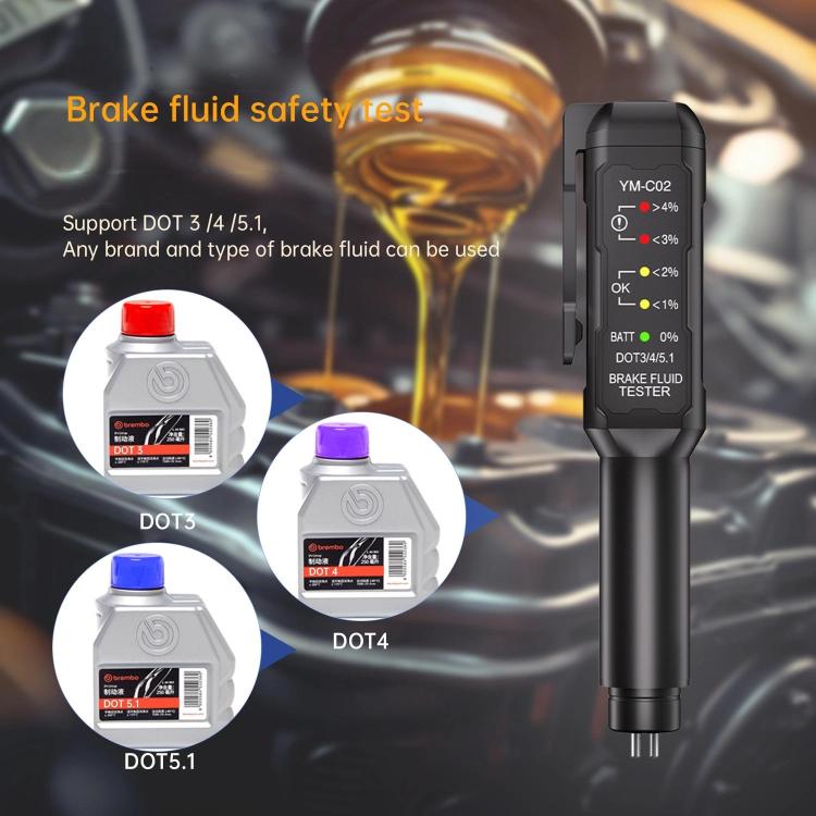 Automobile Brake Oil Detection Pen Brake Fluid Moisture Tester, YM-C02 – Durable Build, Easy to Use